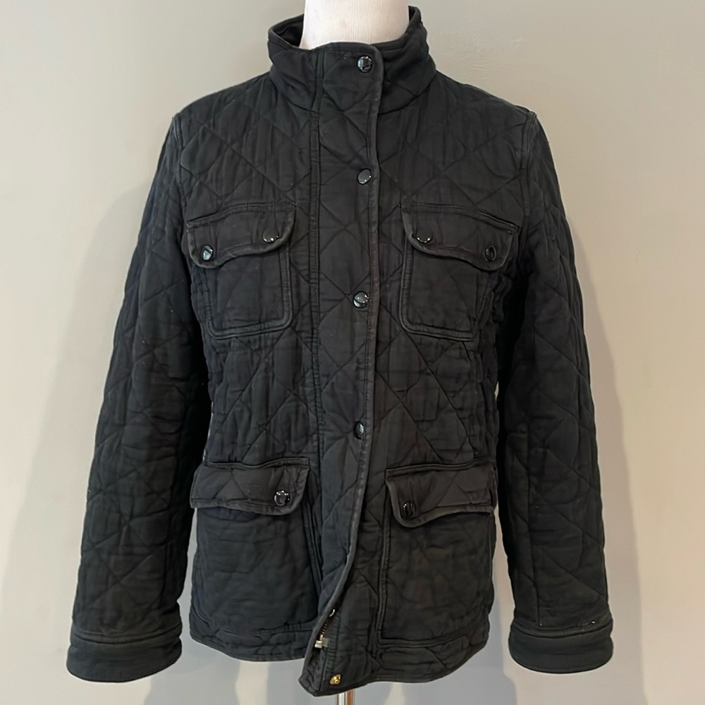Jcrew Quilted Field Coat - Navy - Size M